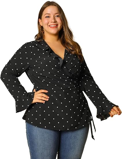 plus size white wrap shirt