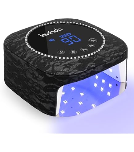 Amazon.com: Black Rhinestone UV Nail Lamp, Cordless UV Light for