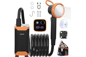 Uplayteck Camping Shower, 8000mAh Rechargeable Portable Shower Pump with Shower Head, IPX8 Waterproof with Intelligent Digita