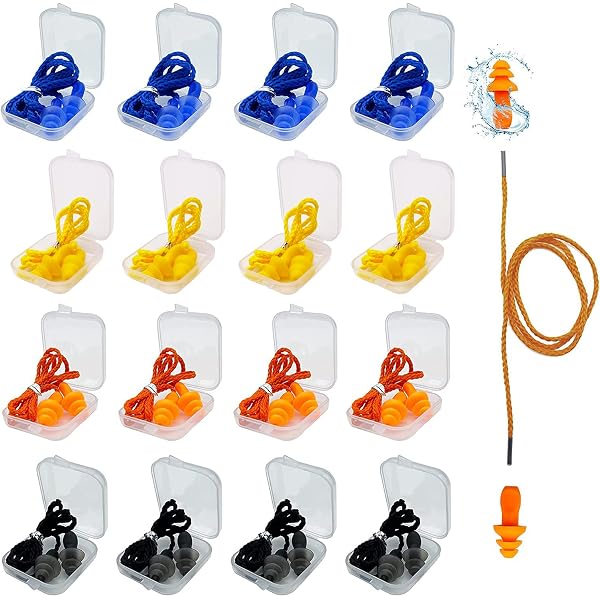 Tondiamo 200 Pairs Reusable Silicone Ear Plugs With Cord - Noise Cancelling For Sleeping, Work, Sports