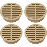 4" Outdoor Round Flat Drain Grate Cover (4, Tan)