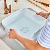 Minky 11L Washing Up Bowl with Plug & Strainer Speckled White UK Made view 4
