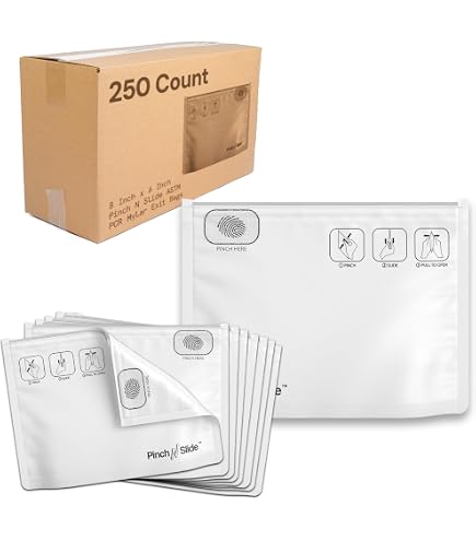 Amazon.com: 250 Pcs - 8 Inch x 6 Inch Pinch N Slide ASTM Matte