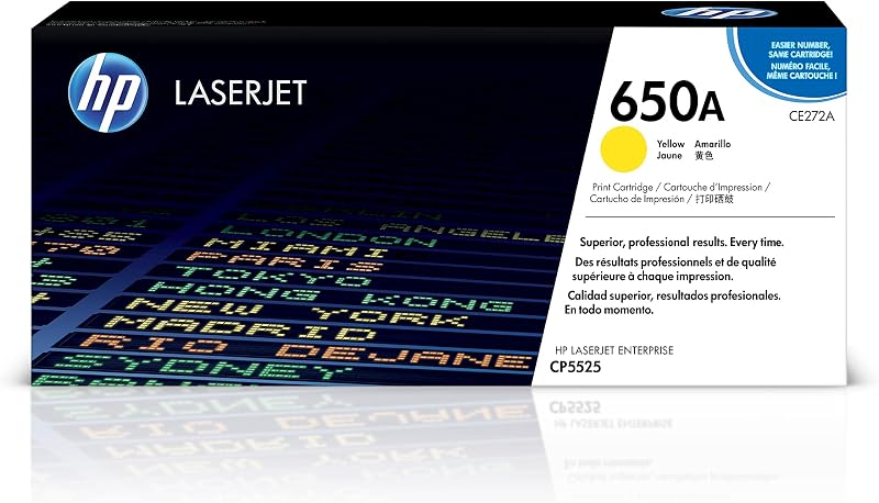 HP CE272A 650A Original Yellow LaserJet Toner Cartridge for M750 CP5525