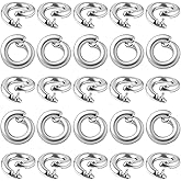 DC,CLISENCE 25 Pcs Silver Jump Rings for Jewelry Making, OD 5.5mm ID 3mm Locking Jump Rings, Jump Ring for Charms, Necklace, Pendants, Bracelet, Keychain, Jewelry Making