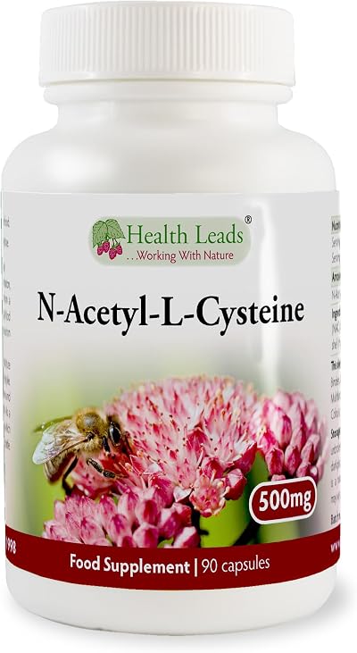 Health Leads N-Acetyl-L-Cysteine 500mg 90 Capsules - No Magnesium Stearate