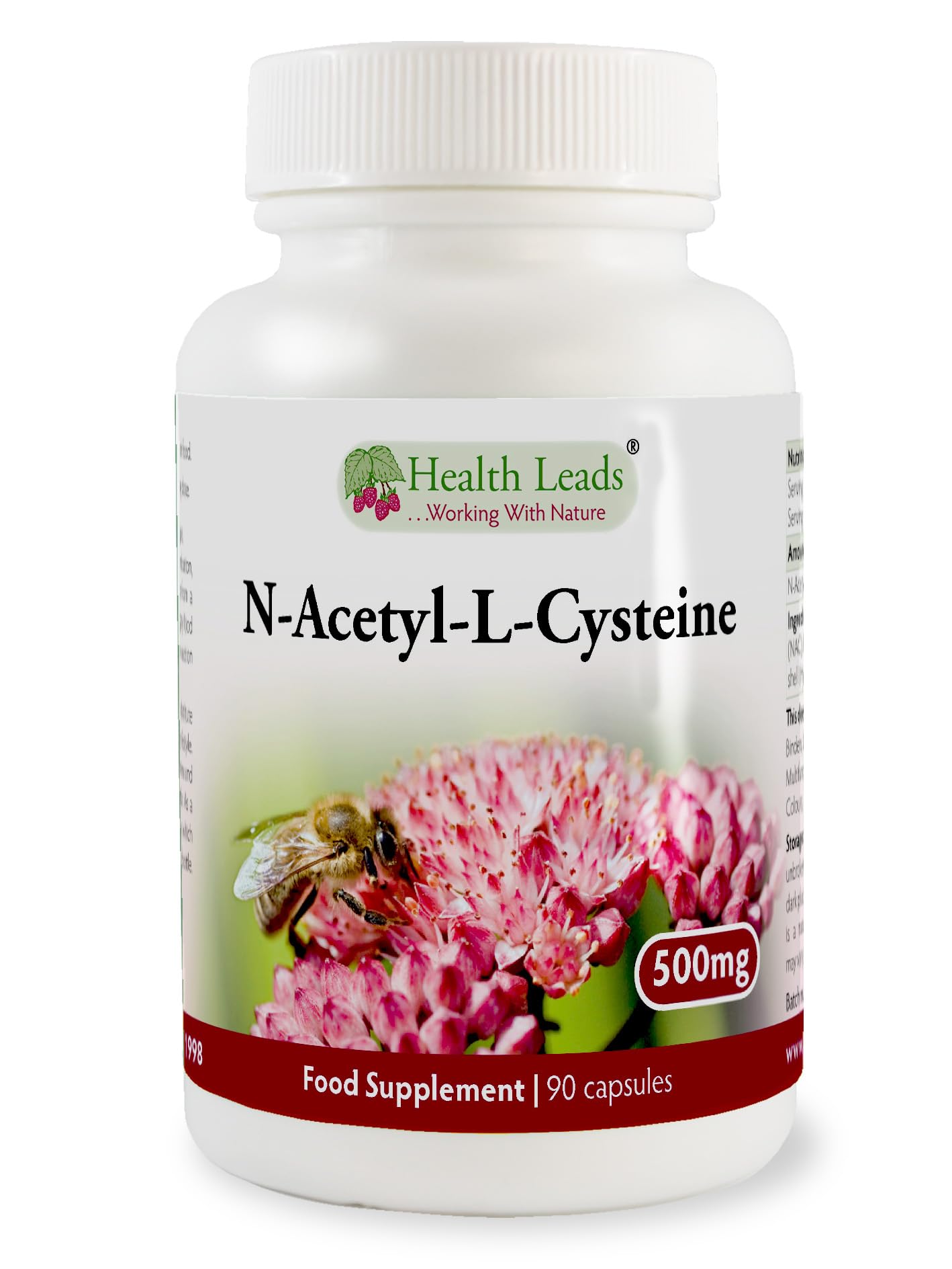 N-Acetyl-L-Cysteine (NAC) 500mg x 90 Capsules - Magnesium Stearate Free