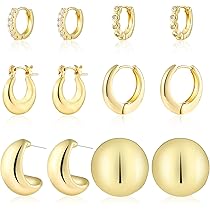 Amazon.com: HILXURY 6 Pairs Gold Hoop Earrings for Women Amazon.com: HILXURY 6 Pairs Gold Hoop Earrings for Women