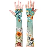 Bebila Gardening Sleeves for Women Farm UV Sun Protection Anti-Scratch Cooling Sleeves with Thumb Hole Arms Cover Outdoors