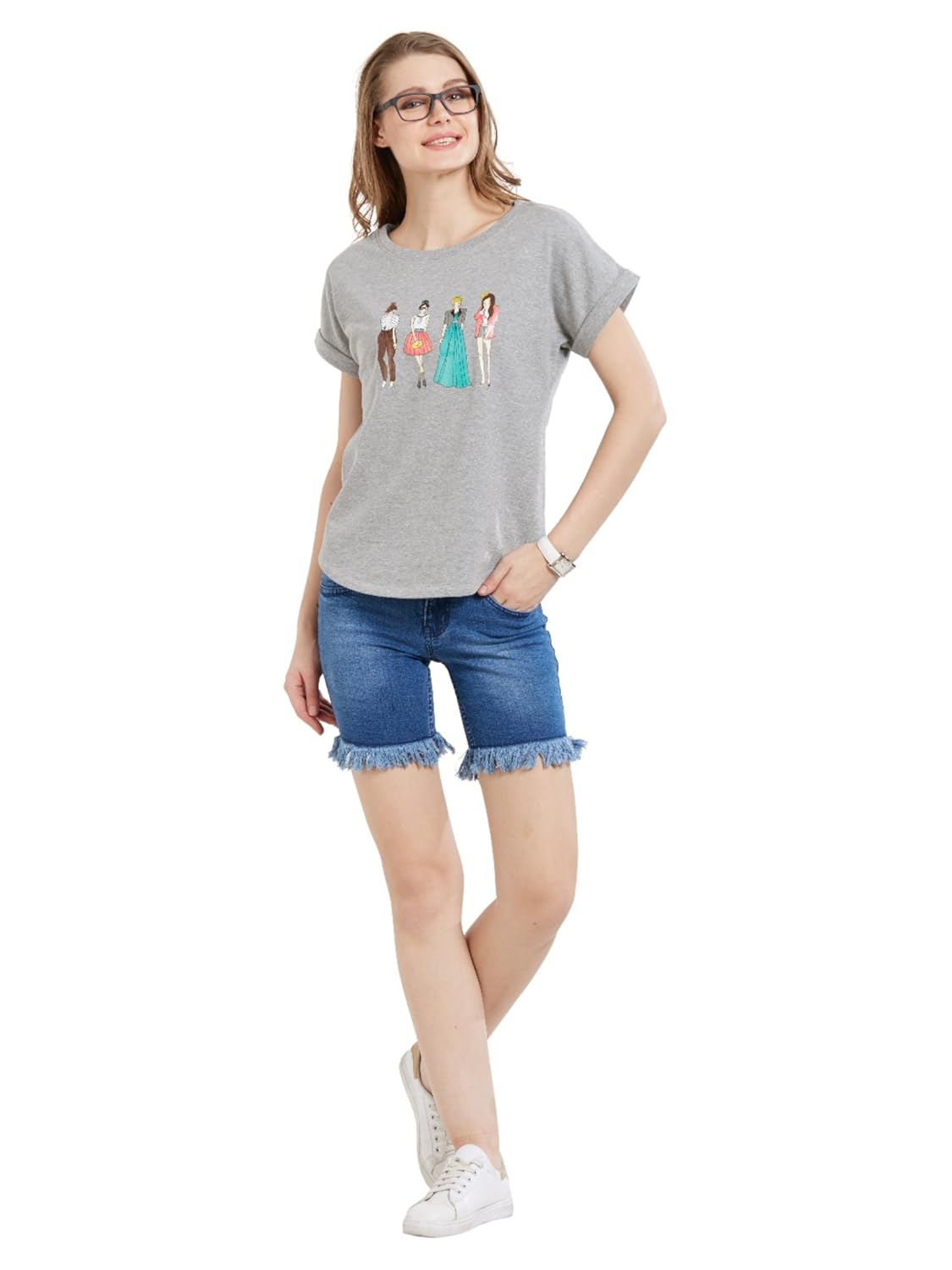 blancz solid slim fit denim shorts for women
