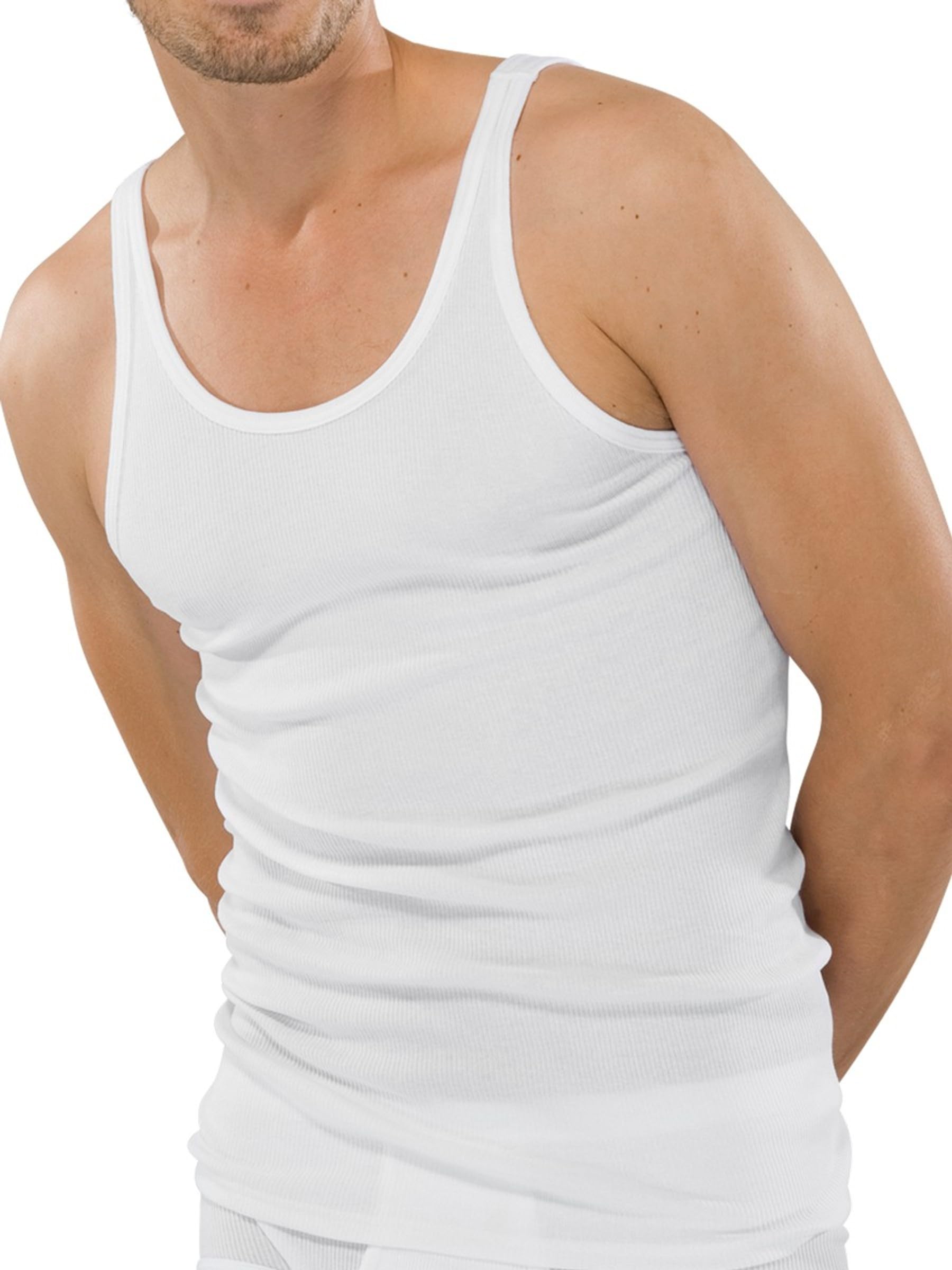 Schiesser Men's Sleeveless Undershirt - Original Double Rib