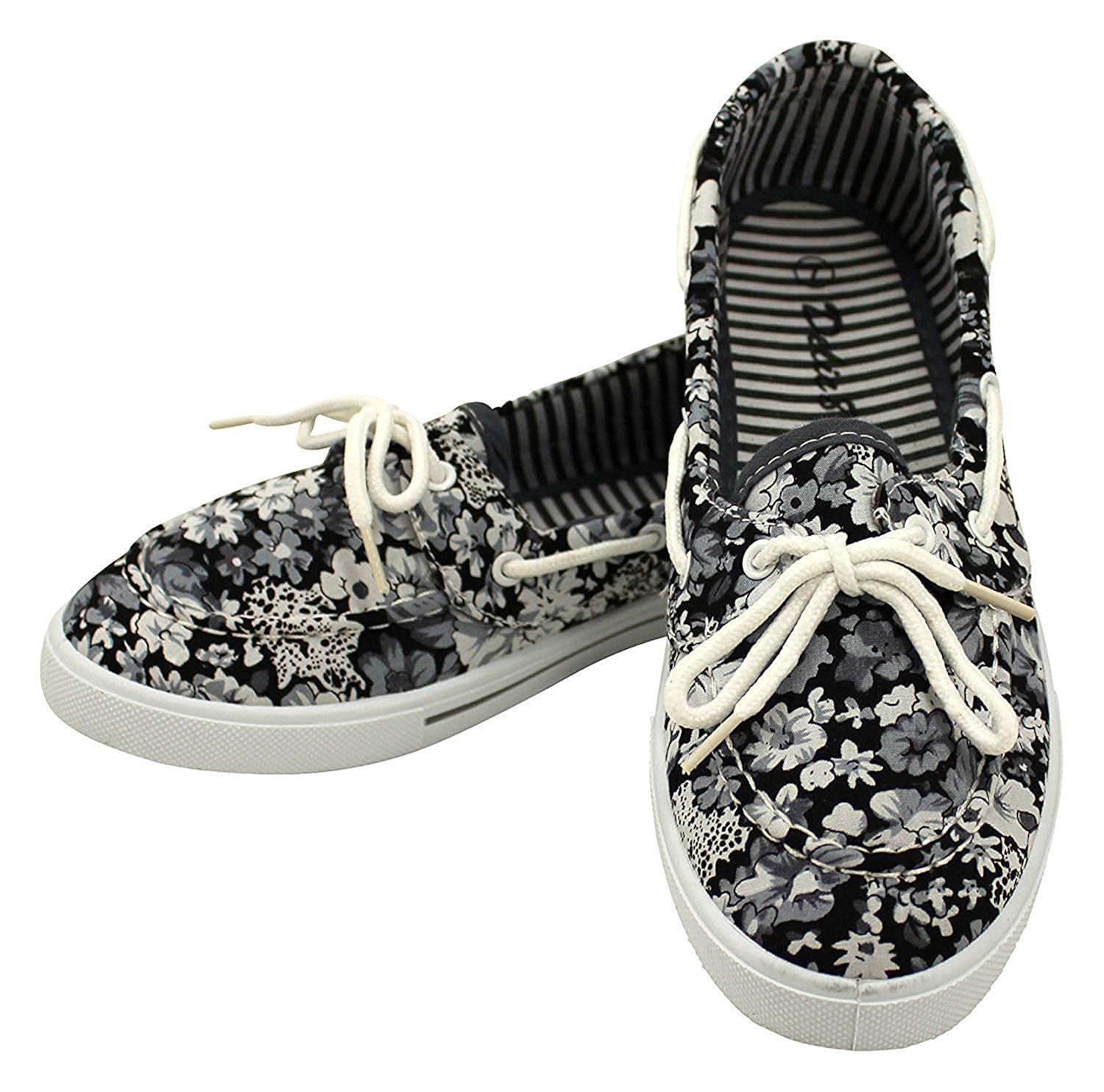 Enimay Womens Original Style Slip-On Casual Canvas Boat Shoe Loafer Flats
