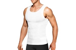 Nebility Compression Shirt Men Tank Tops - Short Sleeve Mens Shapewear Slimming Undershirt Gynecomastia Compression Shirts