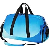 Choco Mocha Kids Duffle Bag Boys - Blue Weekender Overnight Bags for Travel Gym Sleepover Bag Boy Age 9-12 6-8 Fade