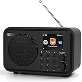Ocean Digital WR-336M Wi-Fi Internet FM Radio, Bluetooth Speaker, 2.4” Color Display, USB Playback, Dual Alarm Clock, Sleep T