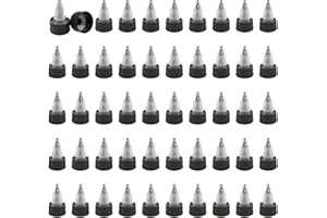 safycaby 50 PCS 20/410 Twist Bottle Caps Bottle Dispensing Caps Squeeze Bottle Cap Replacement Caps for Extruded Bottle Glue Water Bottle Dispensing Cap Paint Bottle (Black 0.115 Aperture) (20/410)