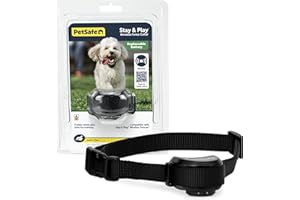 PetSafe Stay & Play Wireless Fence Replaceable Battery Receiver Collar - Waterproof & Battery-Operated Adjustable Static Correction Collar - for Dogs 5lb+