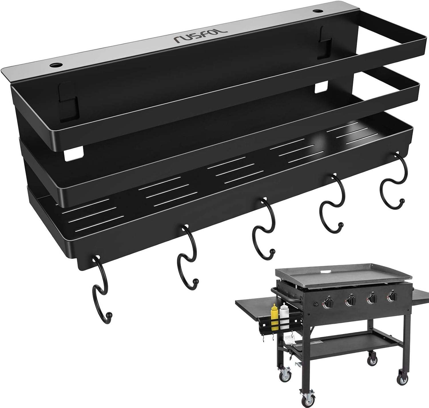 RUSFOL Upgraded Stainless Steel Griddle Caddy for 28"/36" Blackstone