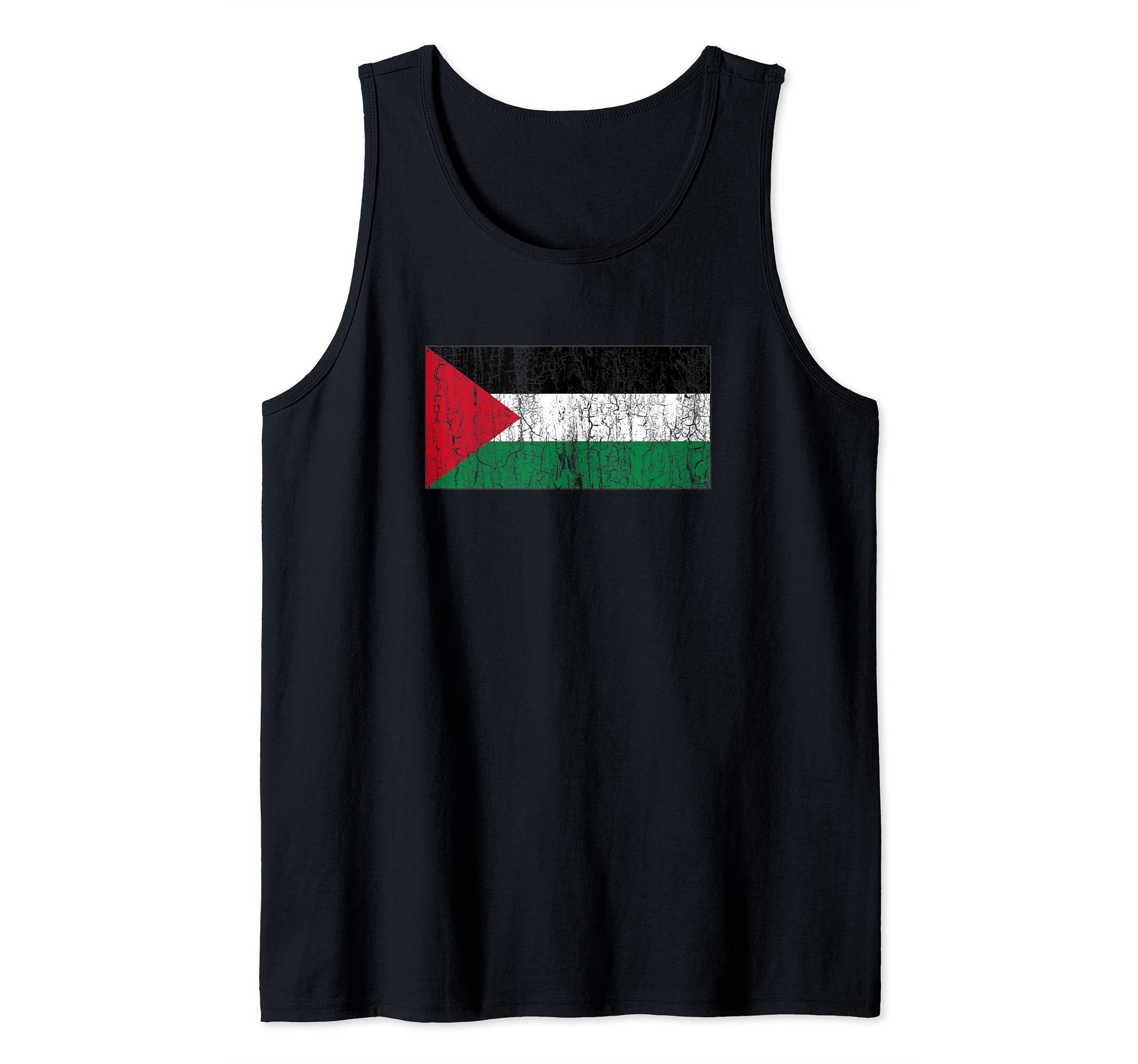 Flag of Palestine Distressed Cracked Tank Top
