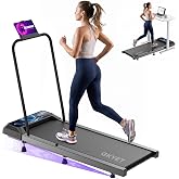 Walking Pad Treadmill with Handle Bar, 8% Incline Under Desk Treadmill | 2.5HP quiet motor, 265 lb capacity, 0.6-4 MPH speed, 15 x 35.4 in belt, compact for home office and small spaces
