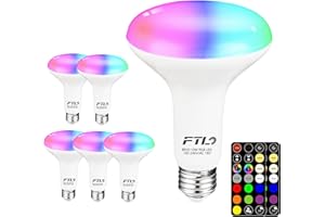 FTL BR30 LED Color Changing Light Bulbs with Remote Control, 10W Dimmable Led Flood Light 65W Equivalent RGB Colored Light Bu