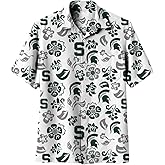 Wes and Willy Mens Sports Fan College Vault Floral Button Up Hawaiian Shirt