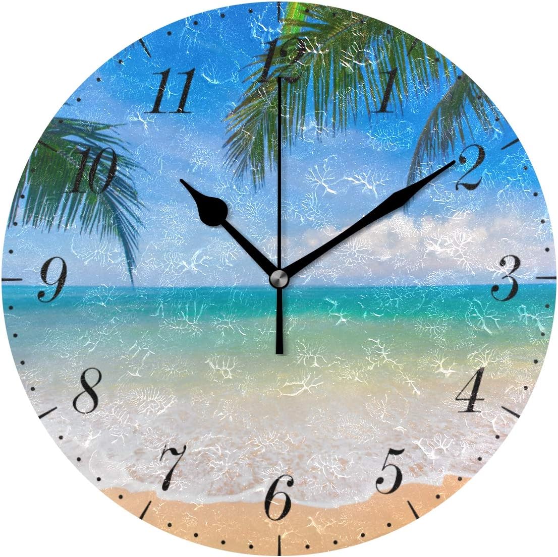 Chic Houses Palm Tree Beach Clock Hawaiian Tropical