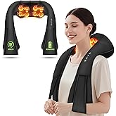 Cordless Shiatsu Neck and Shoulder Massager, Back Massager with Heat,Massage Deeper Tissue 4D Kneading Massage for Shoulder, Neck and Back, Use at Home, Office, Car - Gifts for Fathers Day Dad Gift