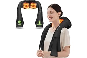AERLANG Cordless Shiatsu Neck and Shoulder Massager, Back Massager with Heat,Massage Deeper Tissue 4D Kneading Massage for Shoulder, Neck and Back, Use at Home, Office, Car - Gifts for Fathers Day Dad Gift
