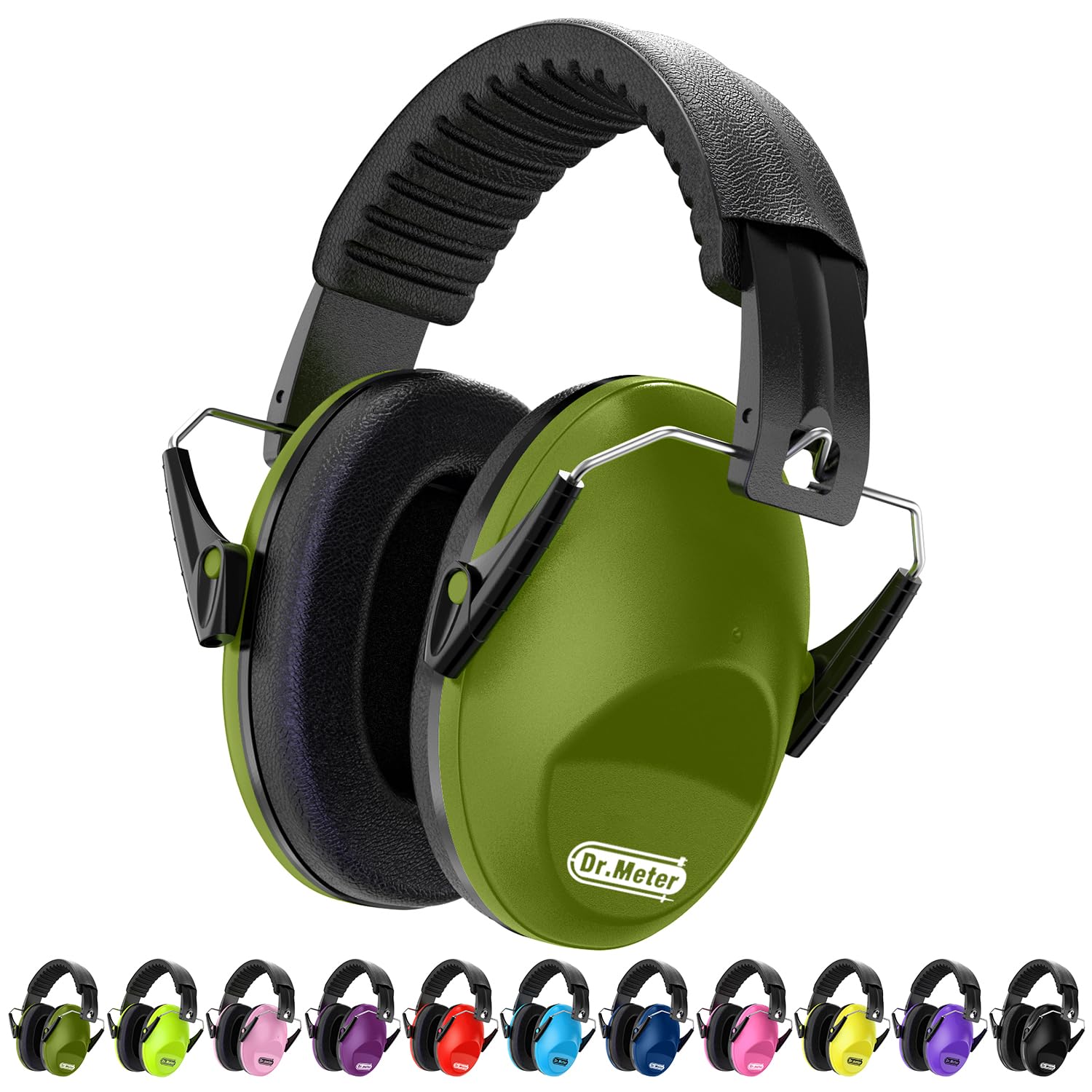 Dr.meter Ear Defenders Children, Kids Ear Defenders SNR 27.4dB Noise Cancelling Headphones for Kids Autism Sensory, Adjustable Headband, Hearing Protection for Fireworks Monster Truck Army Green — image 1