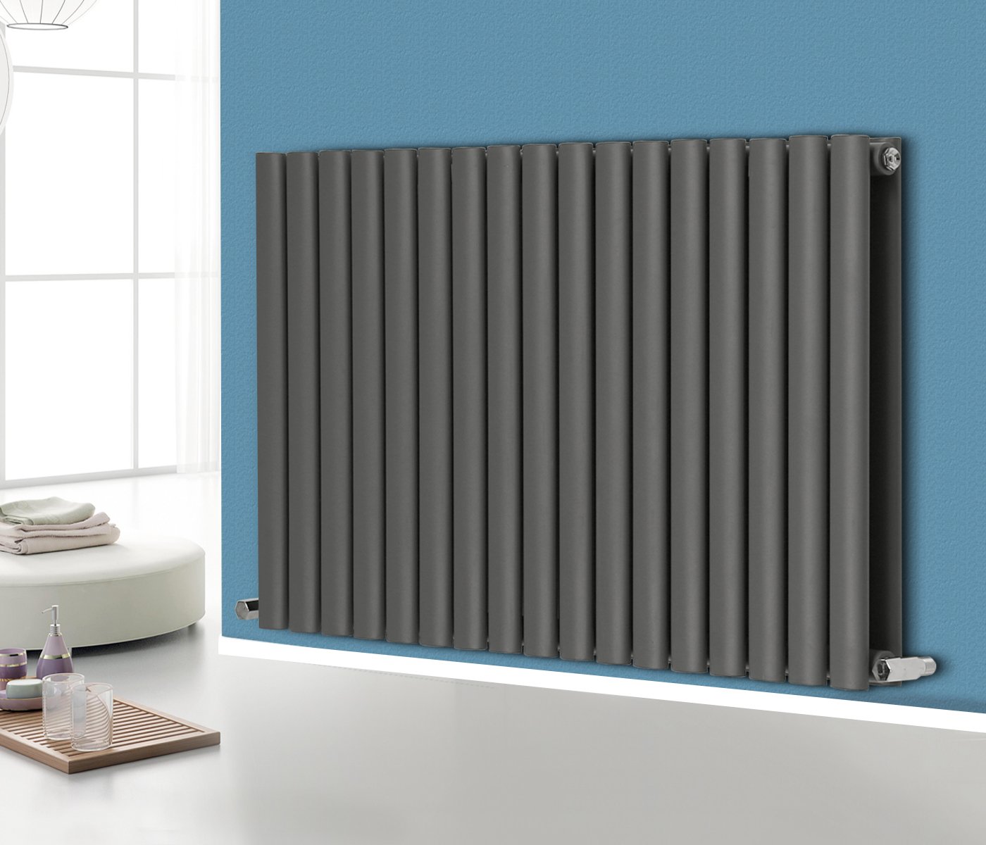 NRG Horizontal 600x1003 Oval Column Radiator Bathroom Central Heating