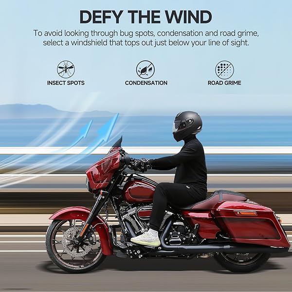 GAMAZING MOTORCYCLE 6 INCH WINDSHIELD WINDSCREEN WINDSHIELD FIT FOR 1996-2013 HARLEY DAVIDSON TOURING STREET GLIDE ELECTRA GLIDE TRI GLIDE FLHT FLHX FLHTK FLHTC FLHTCU, BLACK