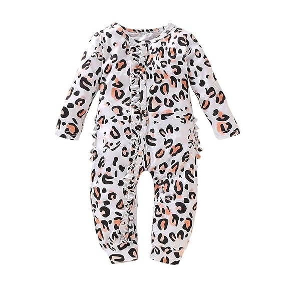 White polka dots leopard jumpsuit