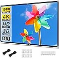 Taotique Projector Screen 72 inch, Movie Projector Screen 16:9 HD Foldable and Portable Anti-Crease Indoor Outdoor Projection Double Sided Video Projector Screen for Home, Party, Office, Classroom