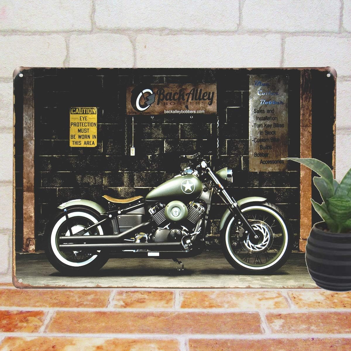 Amazon ファン Fun ブリキ看板 バイク オートバイ Ba 黒色 ポスター 絵 イラスト ビンテージ アートフレーム ポスター オンライン通販