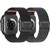 Stretchy Bands for Apple Watch Ultra/3/2 Band 49mm 46mm 45mm 44mm 42mm 41mm 40mm 38mm Men Women,Nylon Elastic Braided Strap & Fabric Cloth Wristband Correa for iWatch Series 11 10 9 8 7 6 5 4 SE 3/2