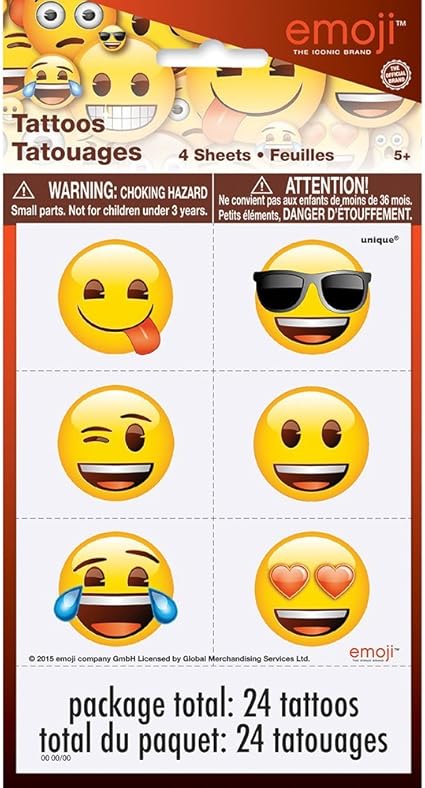 Amazon Com Emoji Temporary Tattoos 24ct Toys Games Amazon Com Emoji Temporary Tattoos 24ct Toys Games