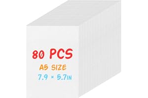 REGUICORP 80 Pieces Shrinky Dink Sheets Kit, 7.9 X 5.7-inch Shrink Art Paper, Shrinky Dink Paper Suitable for Bracelet Key Chain DIY Production