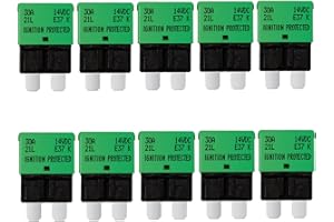 Jamgoer 30 Amp Auto Reset Circuit Breaker ATC/ATO Resettable Fuses Low Profile Automotive Satandard Blade Fuse DC12V-32V for Car Truck RV Marine Boat 10 Pack