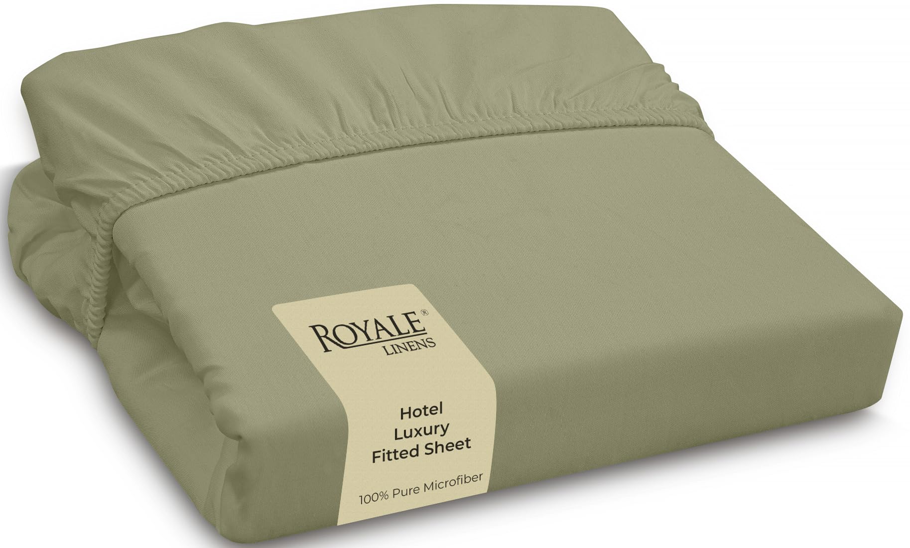 Photo 1 of Royale Linens Fitted Sheet California King - Ultra Soft 1800 Brushed Microfiber - Hotel Luxury Bottom Sheets - Wrinkle Free & Fade Resistant - Deep Pocket Fitted Sheet Only (King Cal, Sage Green)