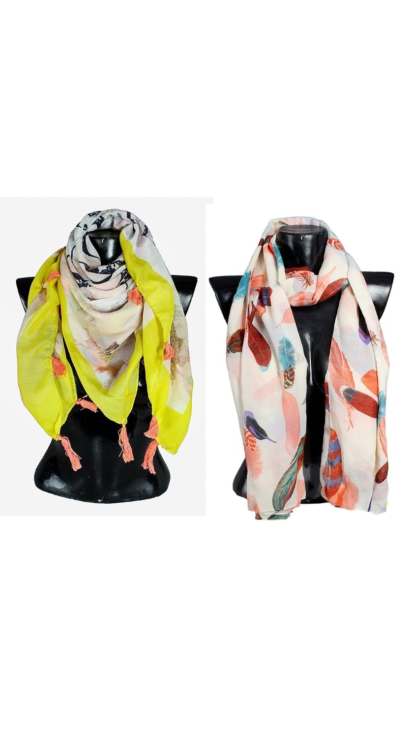 bfly women's printed poly cotton stoles (pack of 2)(stolecombo-44-63)