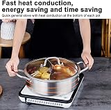 MOVKZACV Hot Pot Cooker Mandarin Duck S-Type Stainless Steel 2 Ladles Divider view 5