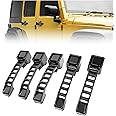 KUAFU Exterior Door Handle Compatible with 2007-2018 Jeep Wrangler JK JKU Door Handle & Tailgate Handle Heavy Duty Aluminum Powder Coated Black (5PCS)