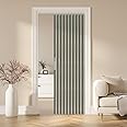 AJAZZ 100% Blackout Magnetic Door Curtain Accordion Doors Interior Closet Door Curtain Invisible Applicable Bedroom Room Living Room Doorway （Grey 52" W x 78" L 1 Panel
