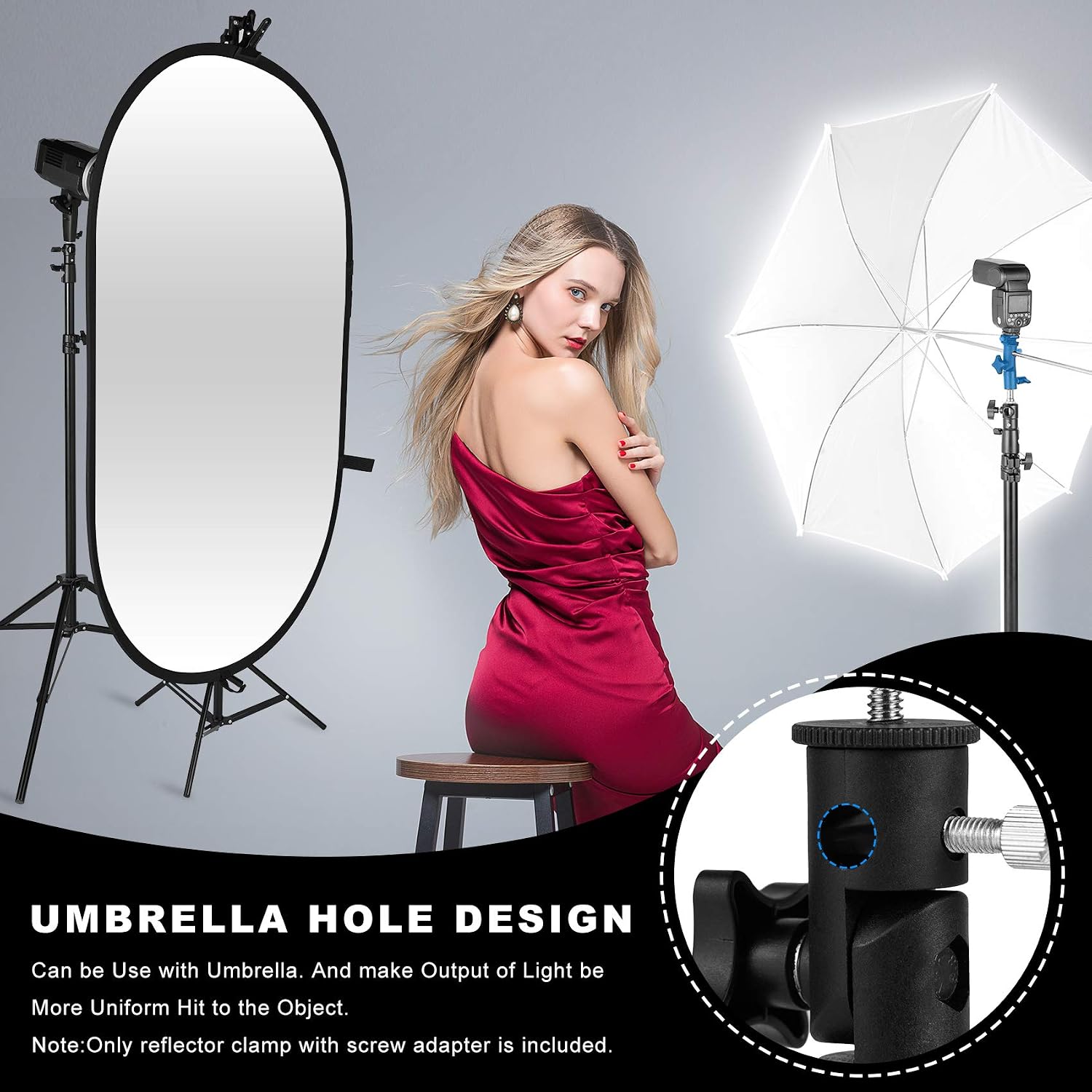 Reflector Bracket Handware Selens Photo Reflector Clamp Holder Bracket with 1/4″ 3/8″ Tilt Screw ...