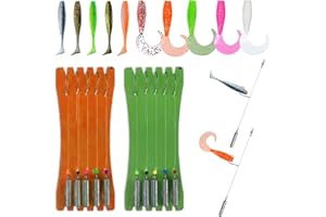 10 Pack Drop Shot Rigs for Bass Fishing,Bass & Panfish Fishing Rigs,Comes with Wacky Hooks, Drop Shot Bullet Weights, and Att