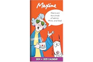 TF PUBLISHING 2024-2025 Maxine 2-Year Small Monthly Pocket Planner | 2-Page Large Calendar Grid and Lined Notes Section in Back | Monthly Day Planner for Purse | 3.5" x 6.5"