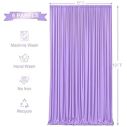 6 Panels Lavender Backdrop Curtains for Wedding