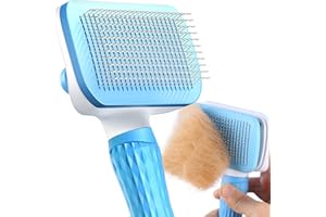 ACE2ACE Dog Brush, Cat Brush for Shedding Long and Short Haired, Self-Cleaning Dog Slicker Brush, Removes Loose Fur for Puppy