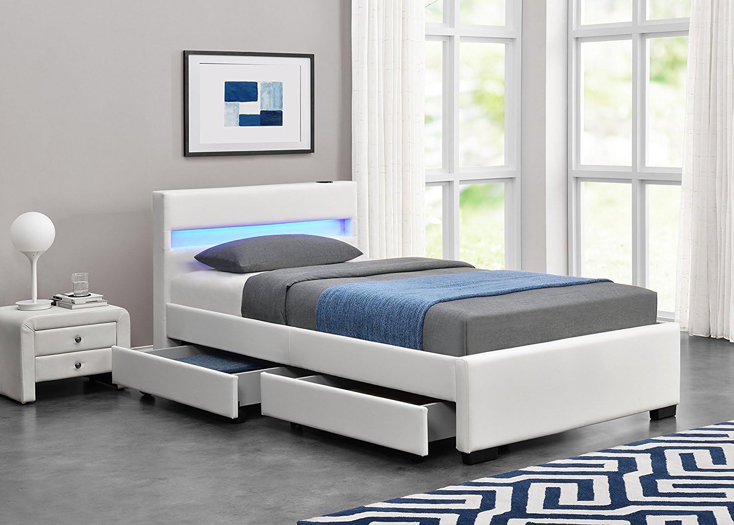 Exclusive Harmin Designer Music Bed, Bluetooth, Speakers, LED Colour